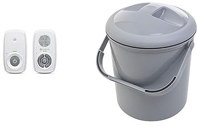 Motorola Nursery AM21/MBP21 Babyphone Audio & Rotho Babydesign Windeleimer, stone grey