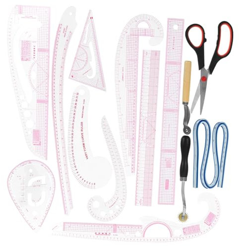 NUOBESTY Kurvenmuster-lineal 14-teiliges Nähwerkzeug-set für Den Einsatz Im Home-store Anfängerfreundlich