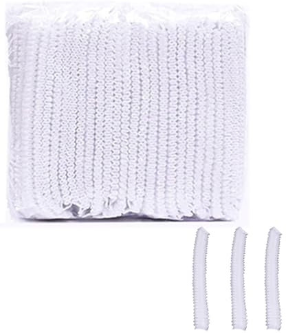 Haube aus Einwegstoff, 50 Stück Einweg Nicht Gewebt Bouffant Kappen, Einweg Haarnetze für die Küche, Einweg Haarhaube Haarnetz, für Medizinische Labors Krankenschwester Tattoo Krankenhaus (Weiß)