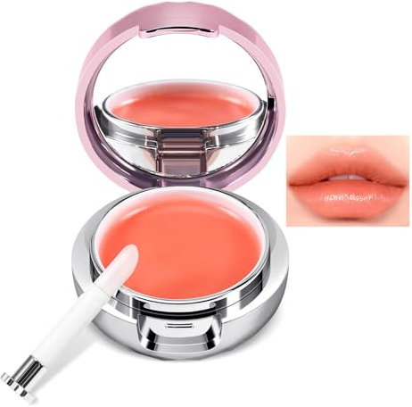 Boobeen Masque à lèvres hydratant, baume à lèvres jour et nuit, éclaircir les rides des lèvres, hydrater, soin des lèvres avec miroir et brosse à lèvres, créer des lèvres hydratées.