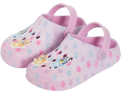 BlueY Zoccoli Rosa Bambini con ciondoli, Sandali da Interno ed Esterno con Cinturino alla Caviglia, Scarpe da Spiaggia