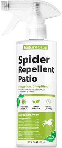 NatureStop Spider Repellent Spray for Patio - Outdoor Spider Control for Decks & Patios, 16 oz (475mL)