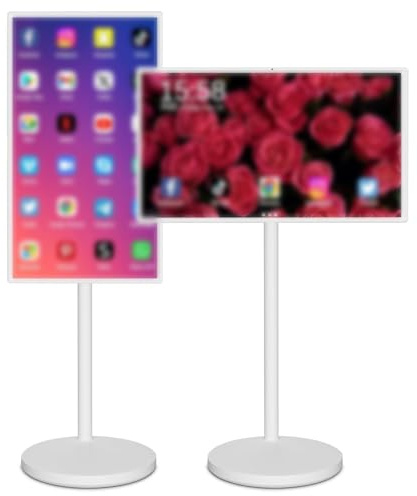 WEICNE 21,5/24/27/32 Moniteur Portable,avec Écran Intelligent Rotatif De 1080p/4k,Écran Tactile,Système D'exploitation Android,Batterie Intégrée,Rotation Complète À ±90 Degrés 27IN-8+128GB(1080P)