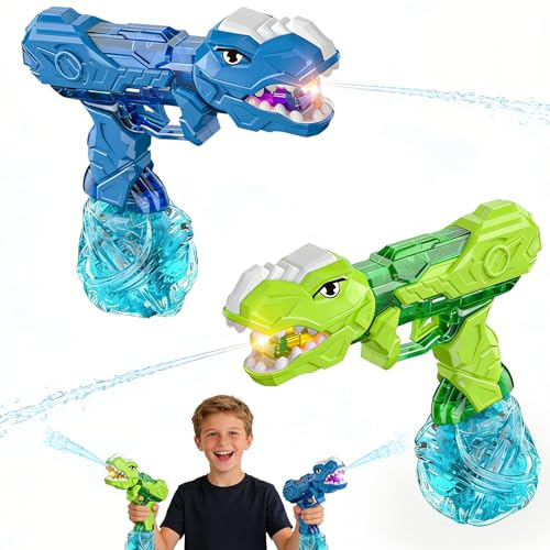 2 Pezzi Pistola ad Acqua Elettrica Per Bambini, Pistole ad Acqua con luci ed Effetti Sonori, Portata di 7-8M Electric Water Gun Giocattolo Blaster ad Acqua per Feste Estive Giardino Piscina Spiaggia