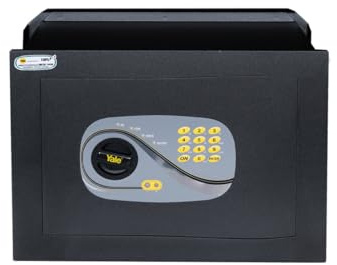YALE Cassaforte a muro Y3260525 nera, con accessso digitale programmabile, Dimensioni: 46x34x24 cm