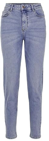PIECES Damen Pckesia Mom Hw ANK JNS Lb142-vi Noos Bc, Dark Blue Denim, S