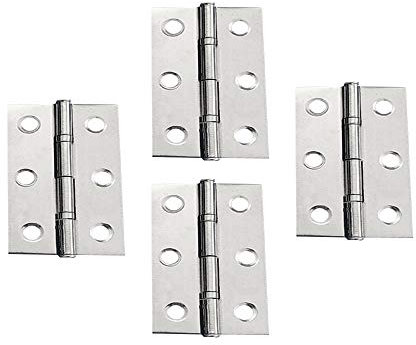 YOFASEN Bisagras Plegables de Acero Inoxidable - Bisagras Pequeñas Bisagra Gabinete Bisagra Grande Bisagras de Mueble, Plateado, 3 pulgada(70x44x1.2mm) - 4pcs