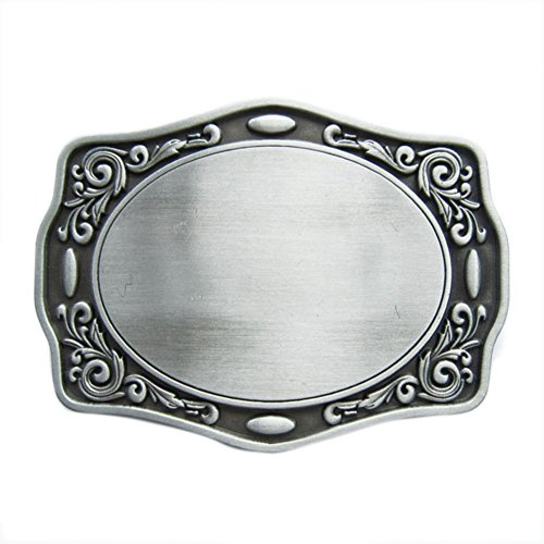 JEAN'S FRIEND Vintage Style Western Flowers Trims Custom Blank Belt Buckle for Engraving