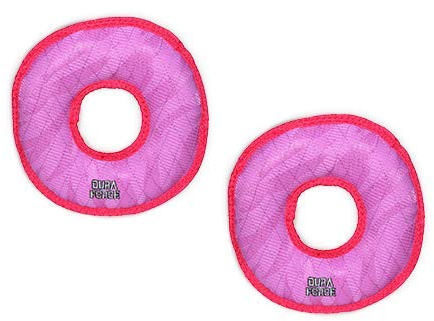 DURA FORCE - Durable Woven Fiber Dog Toy - Multiple Layers. Made Durable, Strong & Tough. Interactive Play (Tug, Toss & Fetch). Machine Washable & Floats (Ring Pink, Medium 2 Pack)