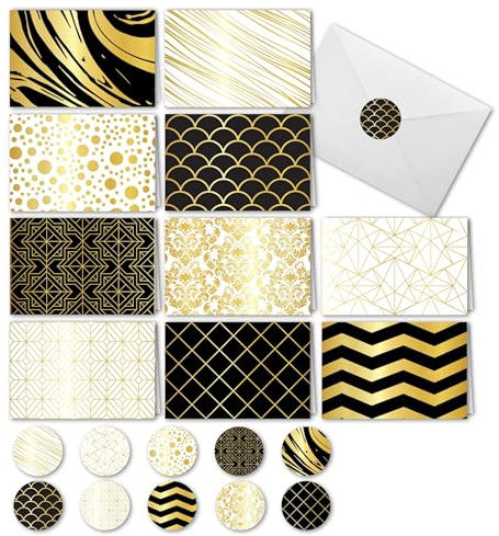 smart scribbles 50 Assorted Greeting Cards - 4x6’’ Blank Note Cards with Envelopes and Matching Stickers- 10 Different Designs For All Occasions - Thank You Cards, Birthday, Business, and More