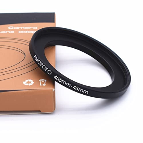 AMOPOFO Convertidor de objetivo de aluminio negro de 40,5 mm a 43 mm, compatible con 40,5 mm y 43 mm UV, ND, accesorios CPL