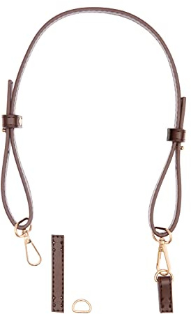 Rico Design Schulterriemen verstellbar mit Karabiner Taschengriff Breite 1.2 cm Länge 78.5 cm Material PU Metall Ganzjährig Dunkelbraun/Gold