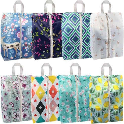 Schuhsäcke für die Reise, 8Pcs Reiseschuhsäcke für das Packen im Koffer, wasserdichter Schuhaufbewahrungsorganisator mit Griff für Männer und Frauen