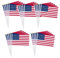 25 Stück amerikanische handgeschwenkte Flagge inklusive Fahnenmast, 8 Flaggen, 14 x 21 cm, Polyester, Doppelmuster Kletterseil Kinder (Red, One Size)