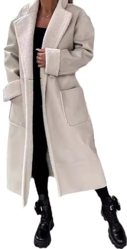DLLDLGG Manteaux D'hiver en Fausse Fourrure pour Femme 2024, Manteaux Longs en Polaire Oversize en Peau de Mouton