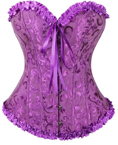 KUOSE Corset pour femme - Corset ventre plat - Grandes tailles - Noir, Violet 2., L