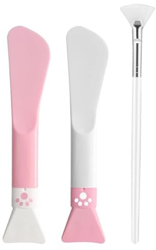 Spazzole per Maschera, 2PCS Pennello per Maschera in Silicone con 1PCS Spazzole a Ventaglio, Maschera Facciale Applicatore