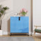 MROJISC Sideboard, Küchenschrank, Buffetschrank, Aufbewahrungsschrank, mit 4 Türen, Verstellbare Ablagen, für Wohnzimmer, Küche, Esszimmer(Blau)
