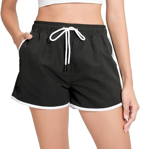Riemot Pantalones Cortos de Natación para Mujer - Bañador de Verano con Cordón Ajustable - Pantalones Cortos de Playa para Mujer con Malla Interior para Surf,Piscina y Vacaciones