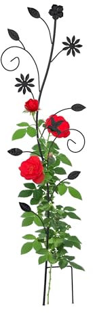 Relaxdays Supporto per Piante Rampicanti da Giardino, 1 pz. Traliccio di Sostegno per Edera, 110x34x1 cm, Metallo, Nero, Acciaio