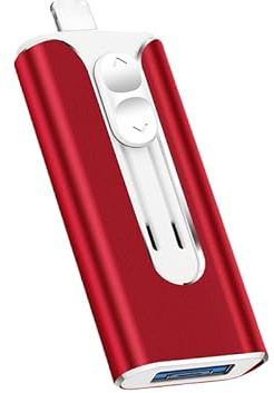 Chiavetta micro USB da 64 GB, con certificazione MFi, 8 pin, 4 in 1, flash drive 3.0 ad alta velocità, chiavetta di memoria esterna per iPhone/iPad/Android/PC, facile backup e salvataggio dei file