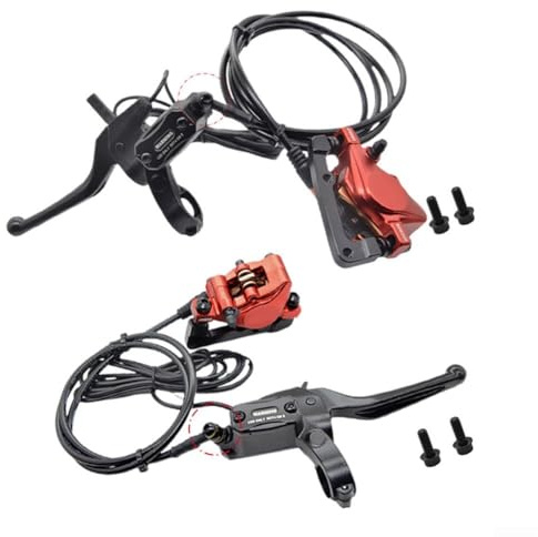 HpLive Kit de freinage hydraulique pour vélo électrique, avec fonction d'arrêt, freins à disque avant 160 mm, arrière 180 mm (droite + gauche)