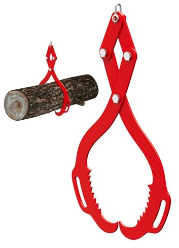 Pinzas para Elevación de Troncos de 81 cm, Garra de Acero con Doble Gancho Serrado, Mordaza de Arrastre de Alta Resistencia, Gancho Giratorio para Tractores, Camiones y Carretillas, Carga 1000 kg