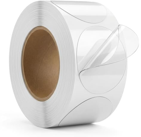 500 pezzi adesivi trasparenti rotondi 38 mm, adesivi per sigilli autoadesivi per imballaggio, etichette trasparenti per chiudere buste, scatole regalo e buste, adesivi trasparenti
