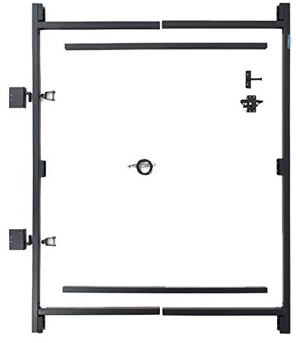 Adjust-A-Gate Steel Frame Lockable 2-Way Gate with Installation Building Kit, 36-60 Wide Opening Up to 7' High