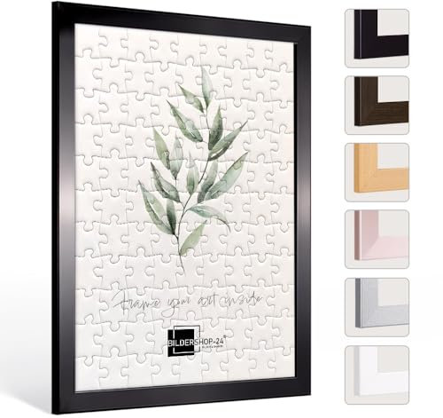 Bildershop-24 Cornice per puzzle London per puzzle ca. 500-1000 pezzi, 40 x 100 cm, 100 x 40 cm, nero (lucido) con vetro acrilico