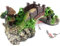 Kewmayer Aquarium Dekoration,1Pcs Aquarium Rock Cave Dekoration mit Grün Gras,für Fische Garnelen Verstecken MountainViewMoosBaumHaus Aquarium Dekoration,Harz Aquarium Dekoration