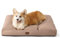BEDSURE Hundekissen kleine Hunde waschbar - 76x50cm Hundebett wasserdicht M für kleine, mittelgroße Hunde gepolstert Hundematte Warmes Taupe in 10cm Höhe