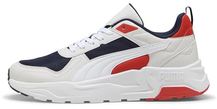 PUMA Unisex Trinity 2 LT sneakers, Marinblå vit fjäder grå röd eld, 5 UK, Puma Navy Puma vit fjäder grå röd eld, 38 EU