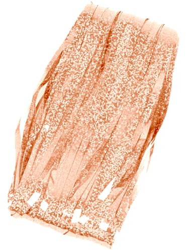 2 Stück Lametta Vorhang,Lametta,Champagnerfarbene Tinsel Curtain,für Silvester 2025 Weihnachten,Geburtstag Sfeier Abschlussfeier,Disco Party Hintergrund (2m)