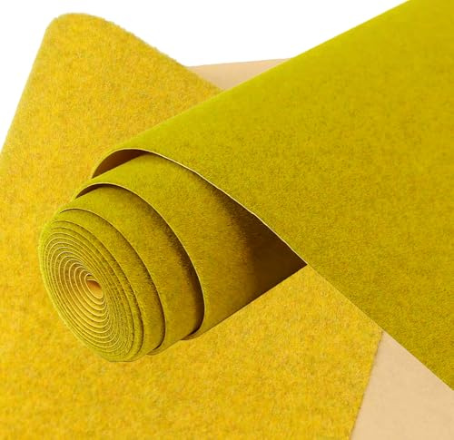YANJINGHE Tapis de pelouse pour modélisme ferroviaire 100 x 41 cm Tapis d'herbe Aménagement paysager, Modèle De Gazon, Décoration de Gazon Artificiel pour Modèle de Paysage, Jardin, Balcon (Jaune D)