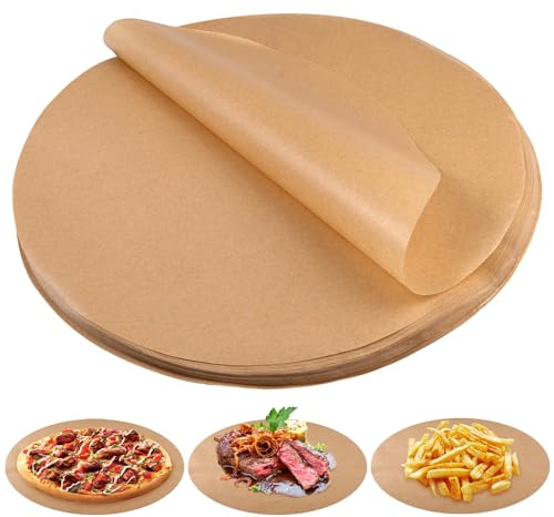 150 Piezas Papel de Horno Redondo,26 cm Resistente a Altas Temperaturas Ronda de Papel Para Hornear,Color de Los Troncos LáMina Redonda para Hornear Permanente,para Barbacoa,Repostería y Postres