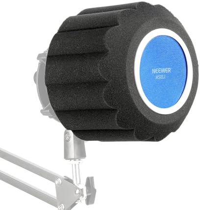 NEEWER Anti Pop Filter Microfono a Schermo Sferico Isolante, Mic Cover Antivento per Riprese Vocale Studio, Apparecchiature Acustiche in Schiuma Fonoassorbente a Cinque Strati per Mic 43-68mm, MS012
