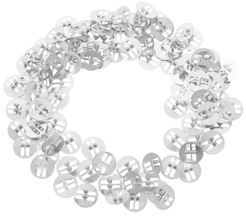 Gatuida 100 Pezzi Clip in Ferro Argento per Stoppini di Candele, Base per Stoppino Facile da Usare, per Fabbricazione e Riparazione di Candele