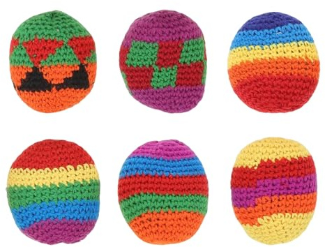 TenaLucy 6 stycken jongleringsboll, chamboule skumboll för barn, 5 cm premium mjuka jongleringsbollar, läder/krok inomhusboll för vuxna för nybörjare experter (softball)