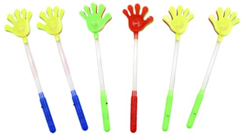 BESTOMZ Aplaudidores Color Aleatorio de Mano Fluorescentes de Plástico y Función Luminosa 6 Piezas para Animar Fiestas y Eventos Deportivos para Diversión