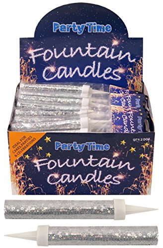 Finchley 5 x SILVER Ice Sparkling Fountain Candles (Packs of 10) 10 Total
