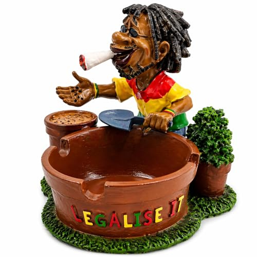 Fess Products Cool Jamaican Man Holding Cigarette Ashtray #2