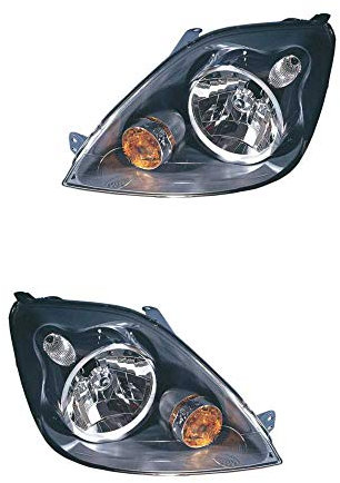 Halogen Scheinwerfer Set links & rechts Hauptscheinwerfer Frontscheinwerfer H4 mit Elektromotor für Model Fiesta V JH_ JD_