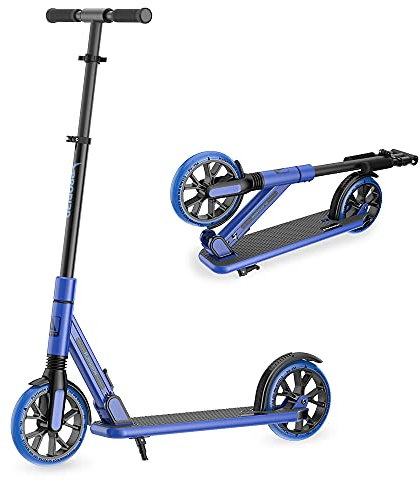Playshion Adjustable Height Kickscooter 8 / 5.7 Wheels-Quick Release Folding-Front Suspension Scooters for Adults and Teens