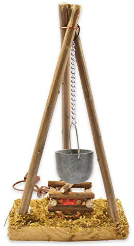 Riffelmacher 78288 - Fontana con caldaia e luce, 15 cm, accessorio per presepe di Natale