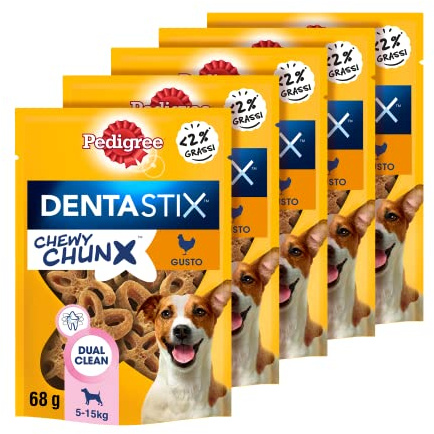 Pedigree Dentastix Chewy Chunx - Snack Dentaire au Poulet - 5 Sacs de 68 g