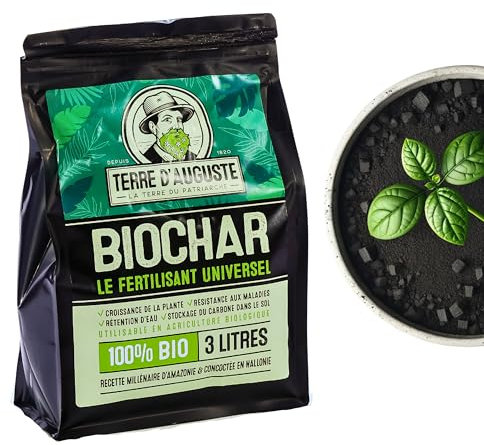 Terre d'Auguste – Biochar 3L, le Fertilisant Plante Intérieur Idéal pour Votre Jardin Urbain