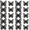 ECSiNG 20 Stücke Schmetterling Applikationen mit Spitze Doppelschichten Schmetterling Stickerei In 2 Verschiedenen Größen Kleidung Zubehör für DIY Handwerk Schwarz