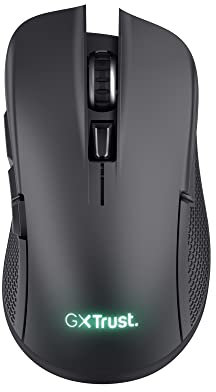 Trust Gaming GXT 923 Ybar Mouse Gaming Wireless Ricaricabile, 200-7000 DPI, Bassa Latenza 2.4GHz, Programmabile, 69% Plastica Riciclata, Mouse Senza Fili RGB per Laptop, Computer, Windows - Nero