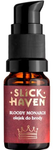 Slickhaven Bloody Monarch, olio da barba, 10 ml/30 ml, in pelle di tabacco, qualità artigianale, cura naturale della barba, protegge e idrata la barba